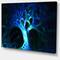 Designart - Magical Blue Psychedelic Tree - Abstract Canvas Art Print
